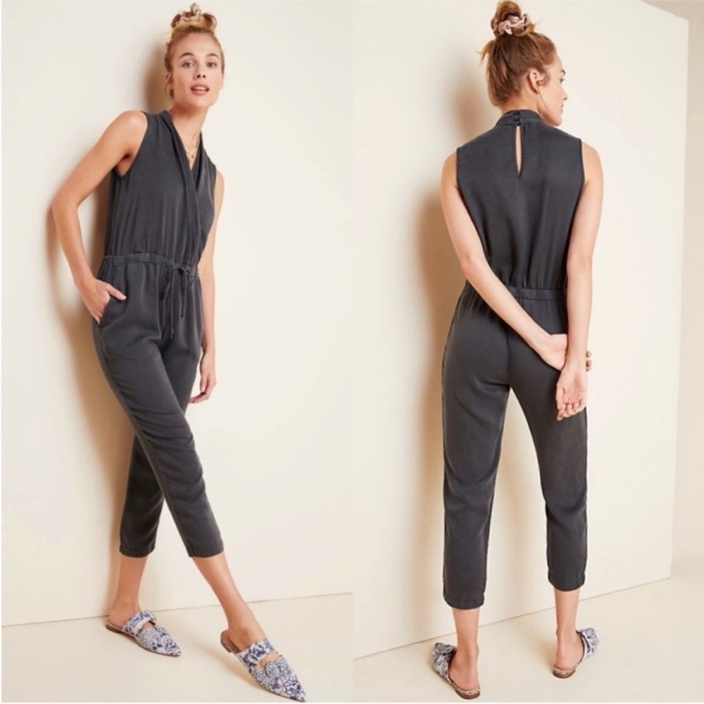 Cloth & Stone Charcoal Grey Sleeveless V-neck Romper/Jumpsuit Size XS